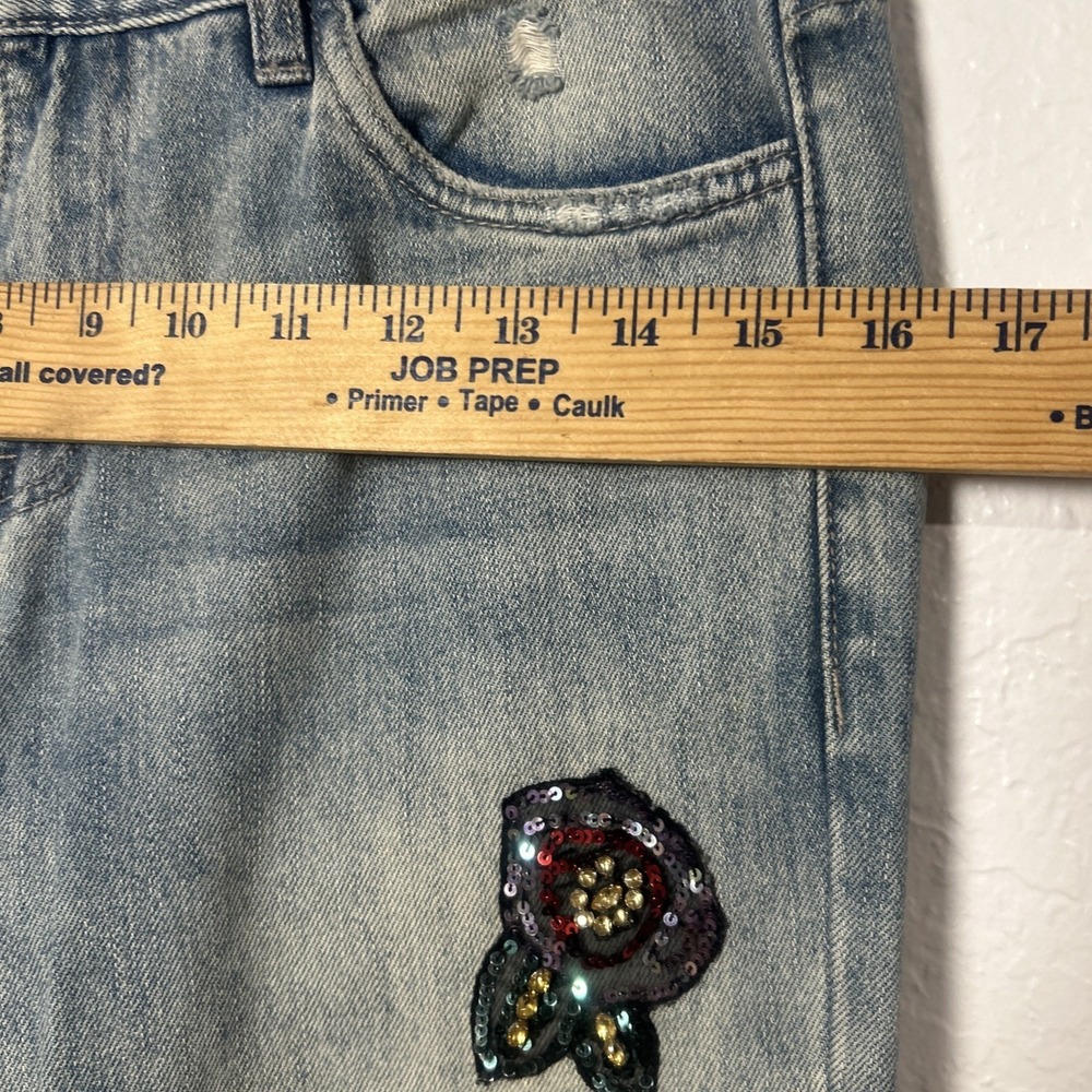 Sanctuary Light Wash Embellished Heart Love Patch Distressed Raw Women Jeans‎ 24 - Picture 7 of 14